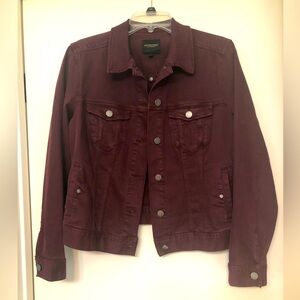Denim jacket - burgundy wine color